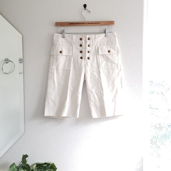 Chloe Pants - Chloe cream double buttoned shorts